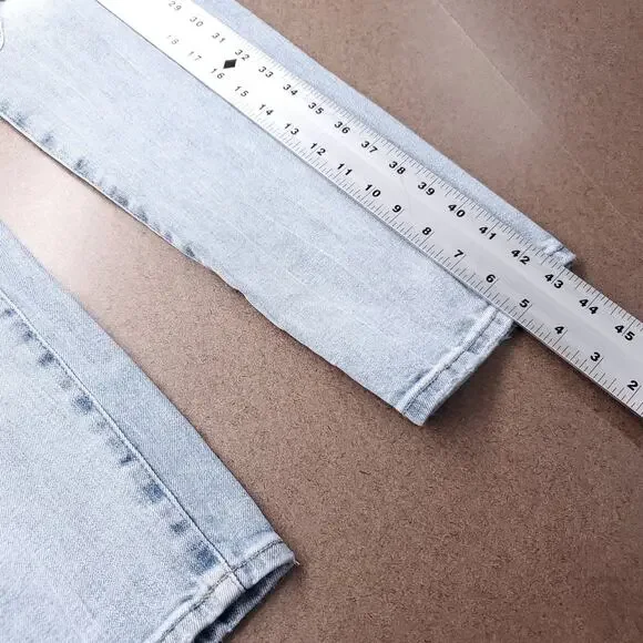 American Eagle Skinny Jeans Mens 32x34 Blue Light Wash Airflex Distressed Y2K - Picture 6 of 13